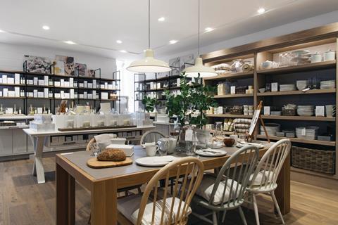 While many The White Company stores are little more than upscale white boxes this branch is nothing of the kind. Instead it is a series of rooms and is more in keeping with an open-plan apartment than a regular four-sided structure.